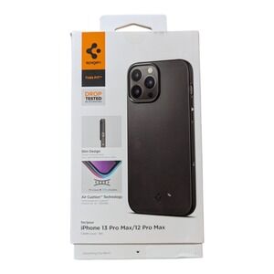 R9-O Spigen Thin Fit Case for iPhone 13 Pro Max/ 12 Pro Max - Matte Black (Open)